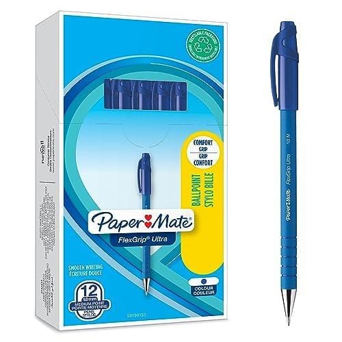 OFERTÓN SUPREMO 69% DESCUENTO Papermate Flexgrip Ultra Bolígrafo con pinza, color azul, 12 unidades