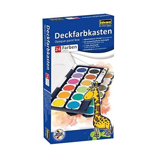 DESCUENTAZO 64% DESCUENTO Idena 22064 Caja de pintura opaca con 24 colores y 1 tubo de blanco opaco, optimo para el jardín de infancia, la escuela y el hogar