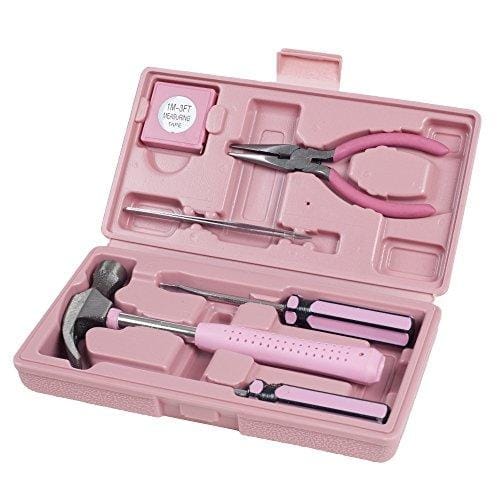 DESCUENTAZO 50% DESCUENTO Stalwart Caja de herramientas de mano de 7 piezas con martillo, destornilladores Phillips, alicates de punta larga, pinzas y cinta métrica