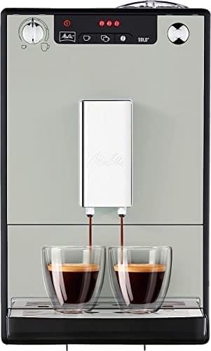 DESCUENTAZO 45% DESCUENTO Melitta Solo E950 777, Cafetera Superautomática con Molinillo, 15 Bares, Café en Grano para Espresso, Limpieza Automática, Personalizable, Sandy Grey