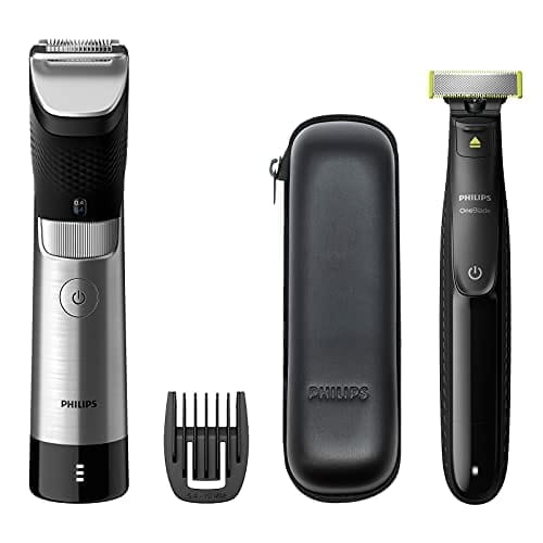 61% DESCUENTO Philips Beardtrimmer Serie 9000, Barbero Recortadora de Barba con OneBlade y Sensor PowerAdapt (modelo BT9810/90)