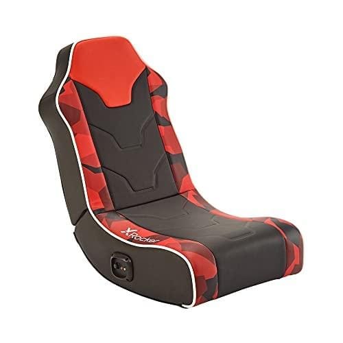 DESCUENTAZO 49% DESCUENTO Hermes 2.0 Floor Rocker Gaming Chair para niños y jóvenes, Low Folding Rocking Seat con altavoces estéreo, cuero de imitación – Roja