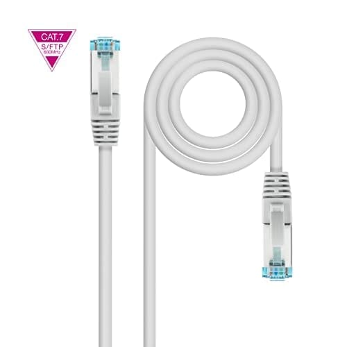 DESCUENTAZO 54% DESCUENTO NANOCABLE 10.20.1707 Cable de Red Cat.7 600MHZ LSZH SFTP PIMF AWG26, Gris, 7 m