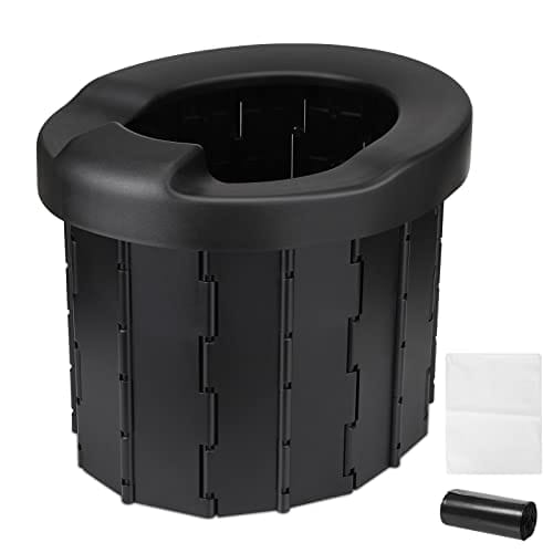 OFERTÓN SUPREMO 72% DESCUENTO Portatil Camping WC Lavables Inodoro Portátil Químico Inodoro Plegable Inodoro para Pesca Coche Caravana Viaje Camping Senderismo Atascos de Tráfico(Negro)
