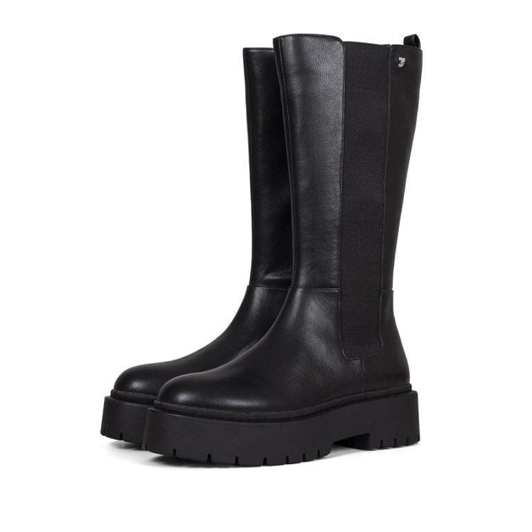 Botas altas negras estilo chelsea con suela gruesa para mujer SOHAG | Miravia