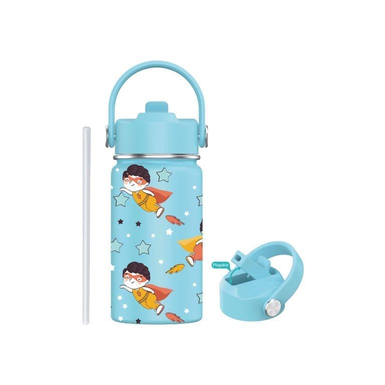 Botella de Agua para Niños de Acero Inoxidable 350ml (20 Diseños) – Térmica Reutilizable | Sin BPA | Mantiene 24H Frio / 12H Calor | Termo y Hermética – Doble Pared a Prueba de Fugas | Miravia