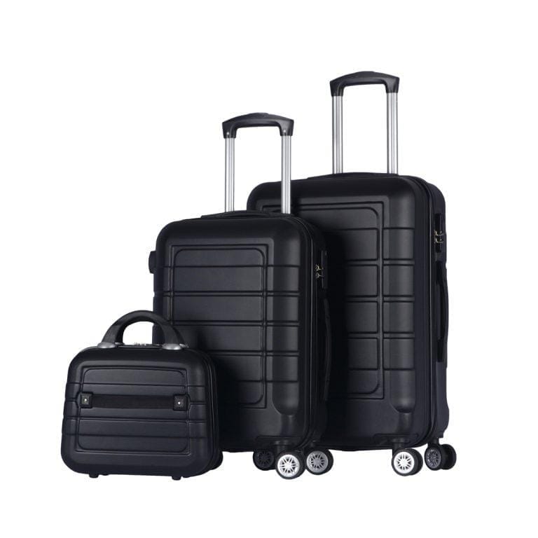 T-LoVendo Juego de 3 Maletas. Malet trolley mediana – Maleta Cabina y Neceser ABS Semirigidas Candado 4 Ruedas | Miravia