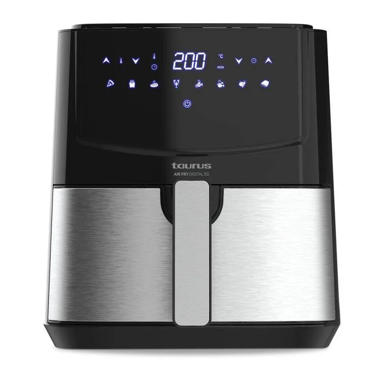 Taurus – Freidora Air Fry Digital 5S. Color Negro. Material producto Acero inoxidable. Potencia 1.450 W. Longitud del cable 75 cm | Miravia