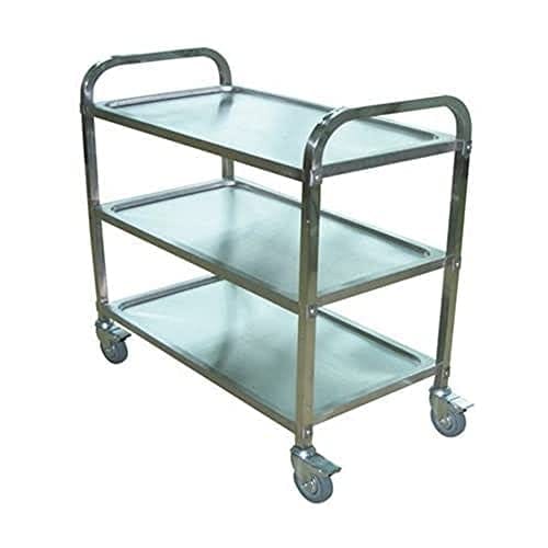 AYJ Carro multiusos de Caucho con 3 bandejas inox (865x450x895mm)