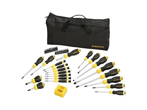 DESCUENTAZO 54% DESCUENTO Stanley STHT0 62113 Juego de 42 destornilladores con bolsa de nylon, Portapuntas + Puntas + Magnetizador, Punta del mango lisa, Destornillador de acero cromado