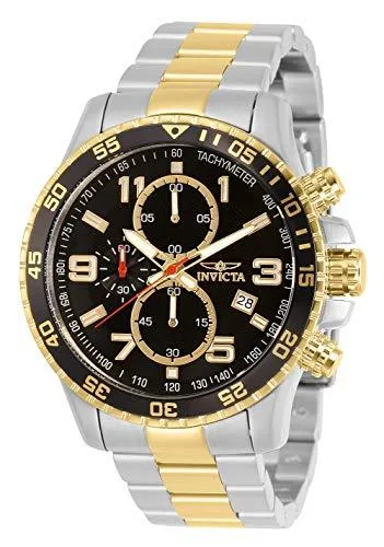 25% DESCUENTO Invicta Specialty Reloj de cuarzo para hombre de acero inoxidable, Dos Tonos / Negro, 45 mm