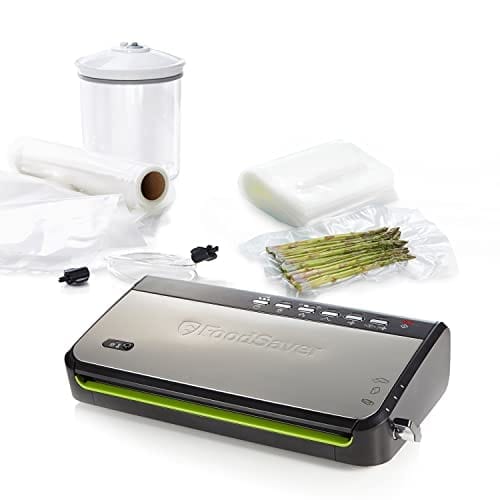 OFERTÓN SUPREMO 72% DESCUENTO FoodSaver Máquina de vacío FFS005X con compartimiento de almacenamiento de rodillos y cortadores, función de pulso para alimentos frágiles, incluye accesorios y bolsas de vacío a juego