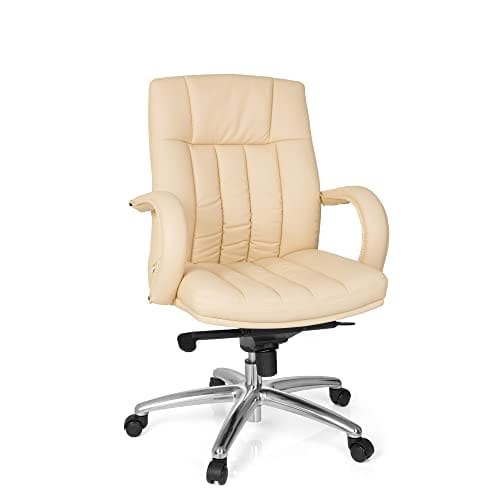 OFERTÓN SUPREMO 72% DESCUENTO hjh OFFICE 724260 Silla giratoria XXL G 100 Piel sintética Beige, Silla de Oficina, Respaldo ergonómico, hasta 150kg, Robusto
