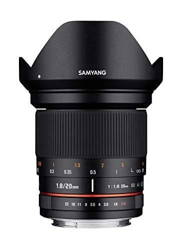 OFERTÓN SUPREMO 66% DESCUENTO Samyang DSLR Objetivo fotográfico para Sony A (20 mm, F1.8 ED, AS UMC), Negro