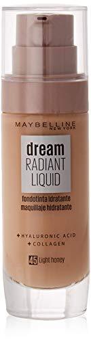 30% DESCUENTO MAYBELLINE Dream Satin Liquid, Base de Maquillaje Líquida con Sérum Hidratante, Tono 045 Miel, 30 ml (Paquete de 1)