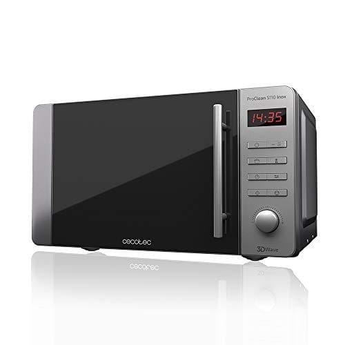 BUENA OFERTA 23% DESCUENTO Cecotec Microondas ProClean 5110 Inox. 700 W, Grill 800 W, Capacidad de 20L, Revestimiento Ready2Clean para una mejor Limpieza, Tecnología 3DWave, Diseño Frontal y Tirador Inox