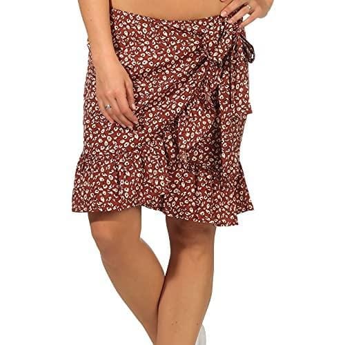 70% DESCUENTO ONLY ONLOLIVIA Wrap Skirt WVN Noos Falda, Henna/AOP: Dos Tonos de Flores, L para Mujer