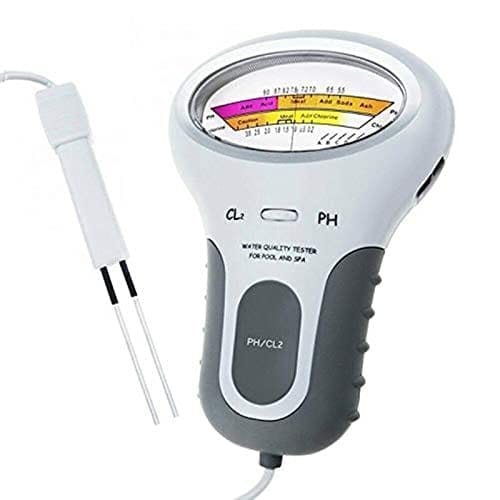 PUTOWUT Medidor de PH y CL2 Piscina, 2 en 1 SPA Probador, Digital de Calidad del Agua Detector de Análisis de Cloro Residual Monitor