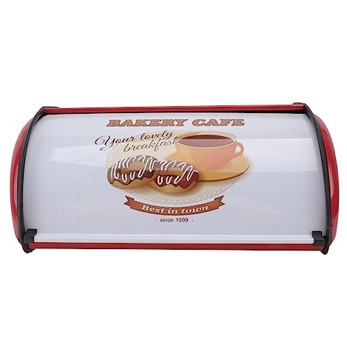 Yardwe Roll Up Caja de pan, diseño vintage de pan, color rojo