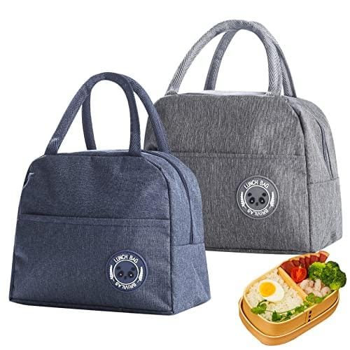 PanBeiQiWEU 2 Pcs 6 L Insulated Lunch Bags, Thermal Picnic Bags, Foldable Cool Bags, Portable Lunch Box Bag Holder Cooler Bag for Men/Girls/Children/Foods/Drinks/Picnic/Beach/School/Office Work