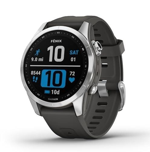 Garmin fēnix 7S Reloj GPS multideporte con pantalla táctil y funciones superiores, frecuencia cardíaca, mapas y música, Gris Plata, 42 mm