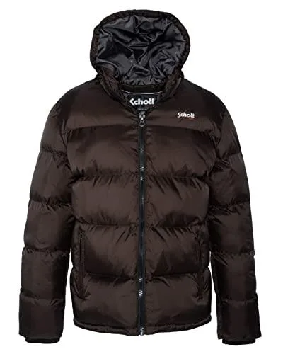 30% DESCUENTO Schott NYC IDAHO, Piumino con cerniera a collo alto Unisex Adulto, Marrone Scuro, M