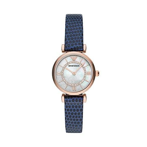 64% DESCUENTO Emporio Armani Reloj para mujer, Movimiento de dos manecillas, caja de acero inoxidable de 28 mm con correa de piel, AR11468