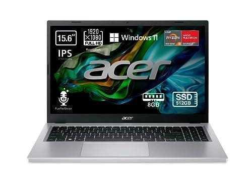 Acer Aspire 3 A315 24P Ordenador Portátil 15.6” Full HD LED, Laptop (AMD Ryzen 3 7320U, 8 GB RAM, 512 GB SSD, Windows 11 Home), PC Portátil Color Negro Teclado QWERTY Español