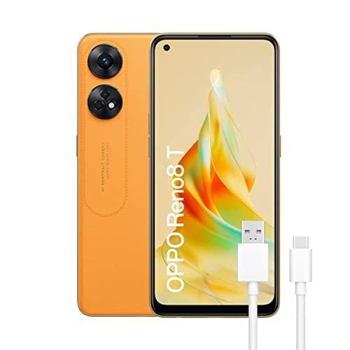 DESCUENTAZO 53% DESCUENTO OPPO Reno8T Smartphone Libre, 8GB+128GB, Cámara 100MP+2MP, Cámara Microscopio, Android, Batería 5000mAh, Carga Rápida 33W Naranja