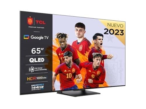 TCL 65T8A Smart TV QLED de 65″ 144Hz Full Array Local Dimming 4K UHD Smart TV Google TV Dolby Vision y Atmos claridad de movimiento control por voz manos libres compatible con AMD FreeSync Premium Pro