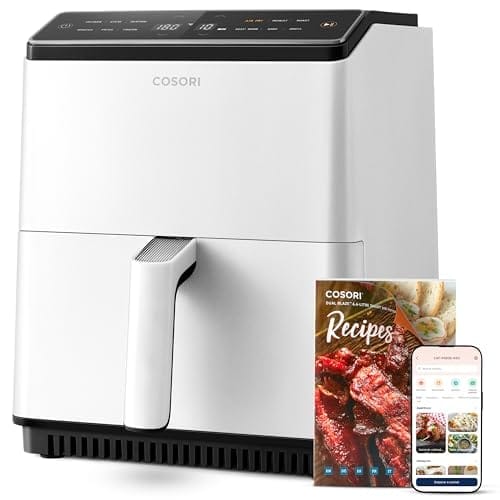 BUENA OFERTA 29% DESCUENTO COSORI Freidora de Aire Wifi 6,4 L, Air Fryer con Doble Resistencia, 60+ Recetas de App Creadas por Chef en Español, Freidora sin Aceite con 12 Programas, Blanca, Dual Blaze