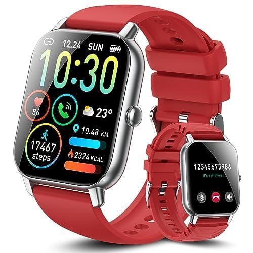 OFERTÓN SUPREMO 74% DESCUENTO Ddidbi Reloj Inteligente Hombre Mujer con Llamada Bluetooth, 1,85″ Smartwatch con 112 Modos Deportivos, Monitor de Ritmo Cardíaco y Sueño, Impermeable IP68 Pulsera Actividad para iOS Android, Rojo