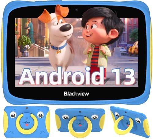 Blackview Tableta 7 Pulgadas 2023, Tab 3 Kids 4GB(2+2)RAM + 32GB ROM Tableta Para Niños, Android 13 Tablet 3280mAh con Asa Portátil/Control Parental/Pantalla Táctil/Modo eBook 2.4G Wi Fi Niños Tablet