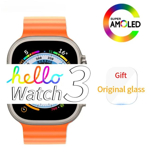 Hello Watch 3 Plus-reloj inteligente para hombre y mujer, pulsera deportiva Ultra AMOLED de 49mm, NFC, brújula, Bluetooth, llamadas | Miravia