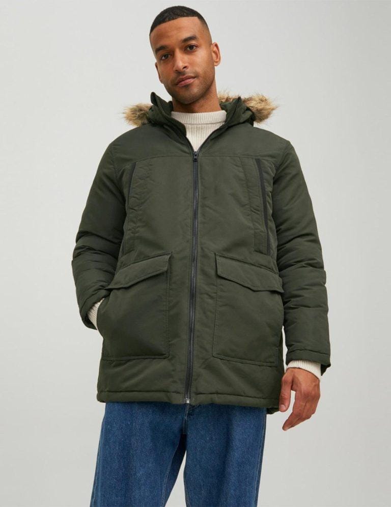 Jack&Jones Chaqueta Jack & Jones ‘Craft’ Khaki para Hombre – Parka Acolchada con Plumas de Fibra Sintética y Resistente Al Agua | Miravia