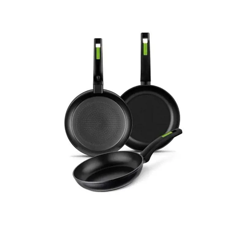 Monix Green – Set Juego de 3 Sartenes, 18, 22 y 26 cm, Antiadherentes, Aluminio Forjado, Todo Tipo de Cocinas, Gas y Vitro | Miravia