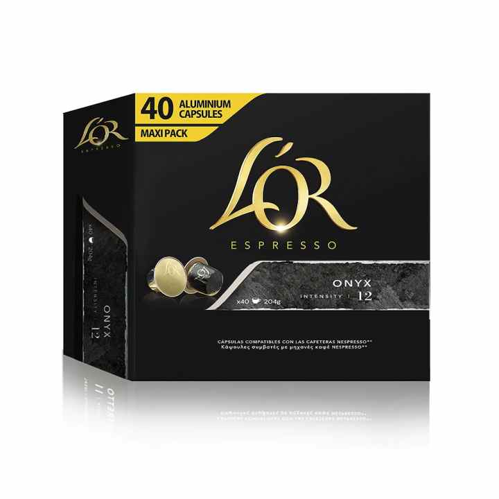 Onyx L’OR 40 Cápsulas Maxi Pack compatibles nespresso 8711000386293 Beneficios de las Onyx L’OR 40 Cápsulas compatibles con Nespresso Si eres un amante del café y poseedor de una máquina Ne | Miravia