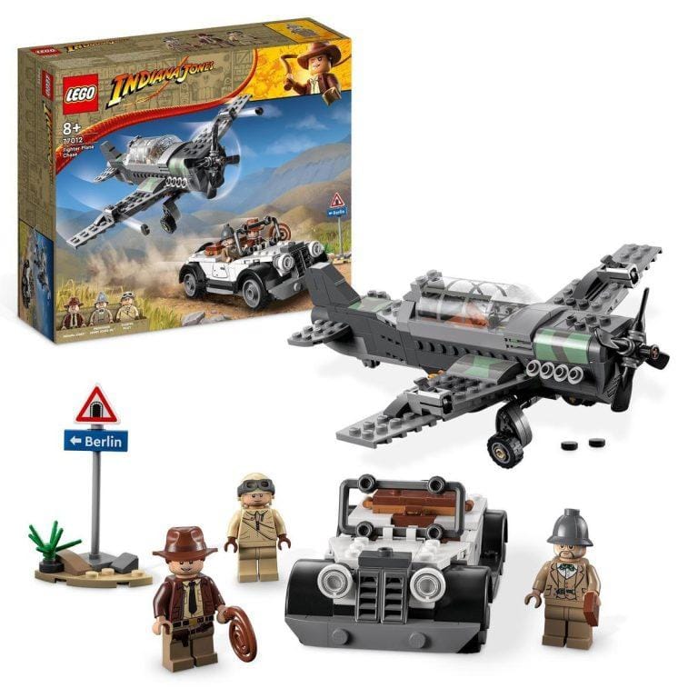 Set de juguetes de construcción para mayores de 8 años LEGO® Indiana Jones™ 77012 Persecución del Caza; con un coche y un avión de juguete para construir y 3 minifiguras (387 piezas) | Miravia