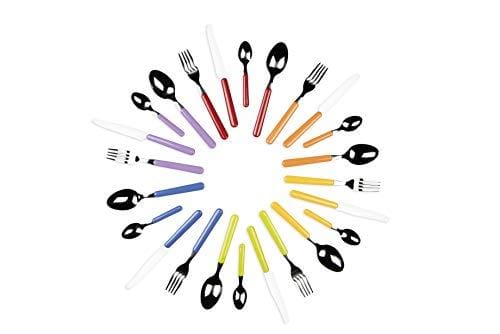 Excelsa Fashion Servicio de 24 Cubiertos, Juego para 6 Personas, Acero Inoxidable, Multicolor