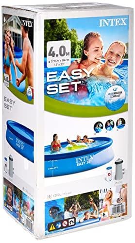 DESCUENTAZO 59% DESCUENTO Intex 56051 Piscina hinchable, Ø396×84 cm, 7.290 litros, Piscina redonda, Con depuradora cartucho, 2.006 litros/hora, filtro cartucho tipo A, Para 5 personas