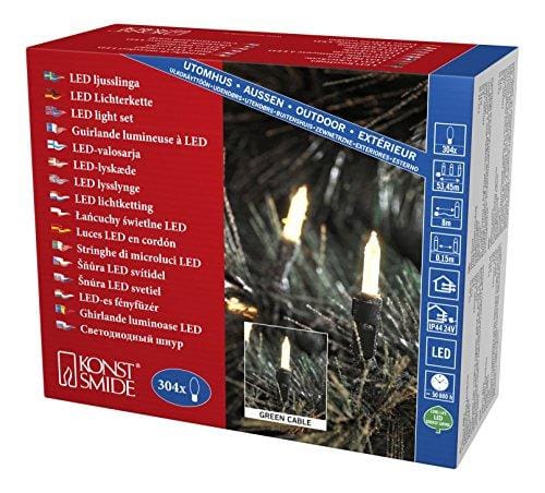 Konstsmide 6080 – Cadena de 100 luces LED, plástico, color verde