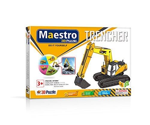 MAESTRO EXCAVADORA 50 PCS TAMAÑO MONTADO: 32CM X 10.5CM X 21.5CM Puzzles 3D, Multicolor (120110)