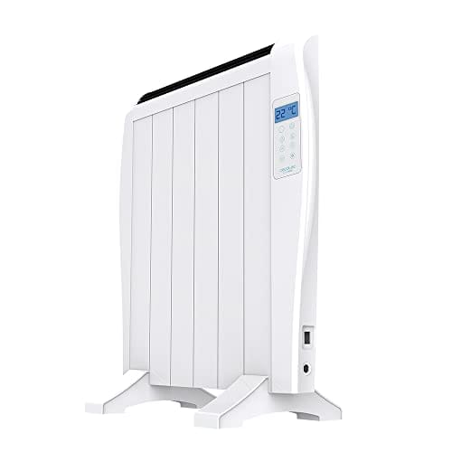 Cecotec Radiador Eléctrico Bajo Consumo ReadyWarm 1200 Thermal. 6 Elementos, 900 W, De pared o pie, 3 Modos, Temporizador, Mando a Distancia, Pantalla LED, Blanco