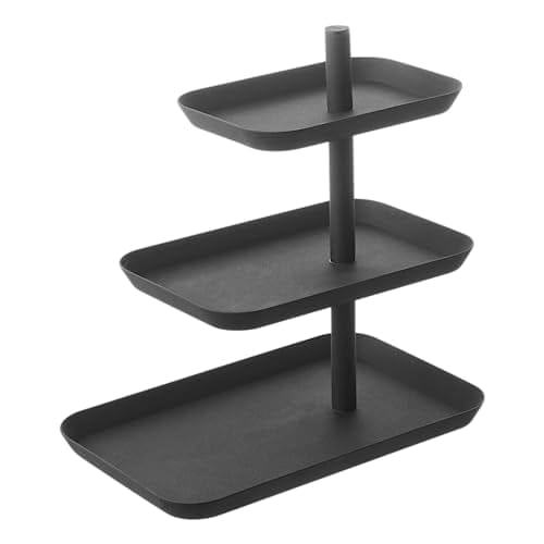 DESCUENTAZO 50% DESCUENTO Yamazaki Soporte para tartas 4281 TOWER con 3 niveles, negro, acero, diseño minimalista