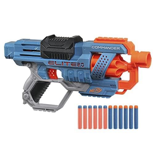 DESCUENTAZO 47% DESCUENTO Nerf Lanzador Elite 2.0 Commander RD 6, 12 Oficiales, Tambor rotatorio de 6 Dardos, Funciones de personalización incorporadas, Individual, Multicolor, 6.7 x 36.2 x 24.1 cm (Hasbro E9485EU5)