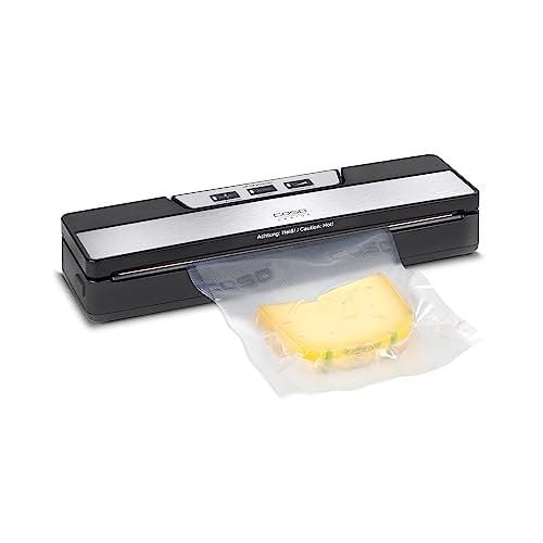 DESCUENTAZO 42% DESCUENTO CASO VR 190 Advanced Envasadora al vacío (50 ciclos, soldadura de 30 cm, incluye 10 bolsas), color negro y acero inoxidable