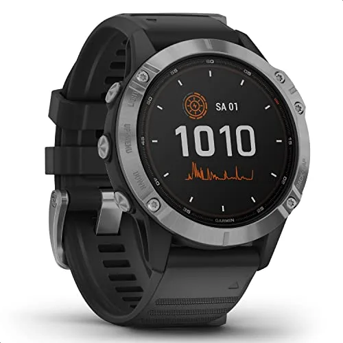 DESCUENTAZO 46% DESCUENTO Garmin fenix 6 Solar – GPS Multisport Smartwatch mit Solar Ladefunktion für bis zu 16 Tage Akku. 1,3“ Display und viele vorinstallierte Sport Apps, sehr robust, wasserdicht bis 10 ATM, Silber/Schwarz