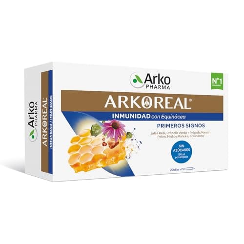 BUENA OFERTA 25% DESCUENTO Arkopharma Arkoreal Jalea Real Inmunidad Sin Azúcar 20 Ampollas, Primeros signos, Aumenta Y Refuerza Defensas, Complemento Alimenticio