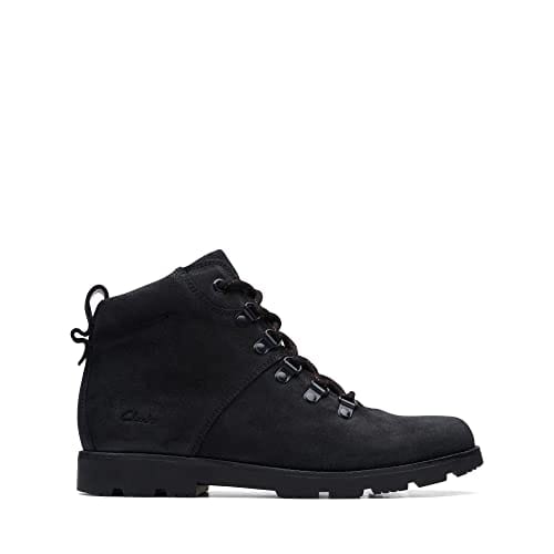 Clarks Heath Hike O, Combat Boot Niños, Negro (Negro), 37 EU