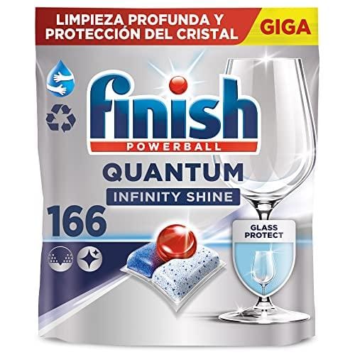 DESCUENTAZO 40% DESCUENTO Finish Powerball Quantum Infinity Shine Pastillas para el Lavavajillas con Protección del Cristal, 166 Pastillas